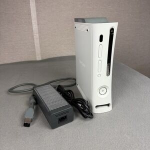 Microsoft Xbox 360 Fat 20GB Console Gaming System White w/ Power Adapter Tested